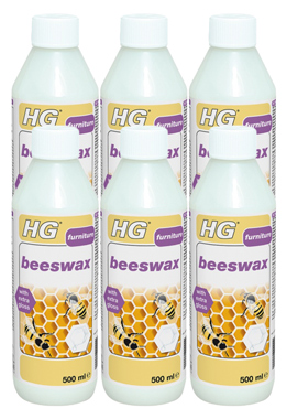 Case of 6 x HG Hagesan Beeswax Polish White (Clear) 500ml