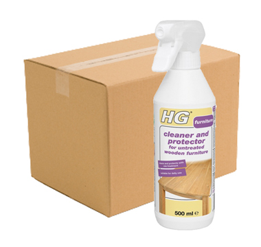 Case of 6 x HG Cleaner and Protector for Untreated Wooden Furniture 500ml