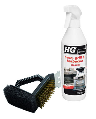 HG Hagesan Oven, Grill and Barbecue Cleaner with Landmann Barbecue Brush